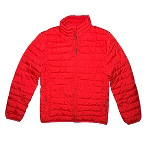 GAP Mens Orange-Red Lightweight Quilted Zip Up Puffer Jacket